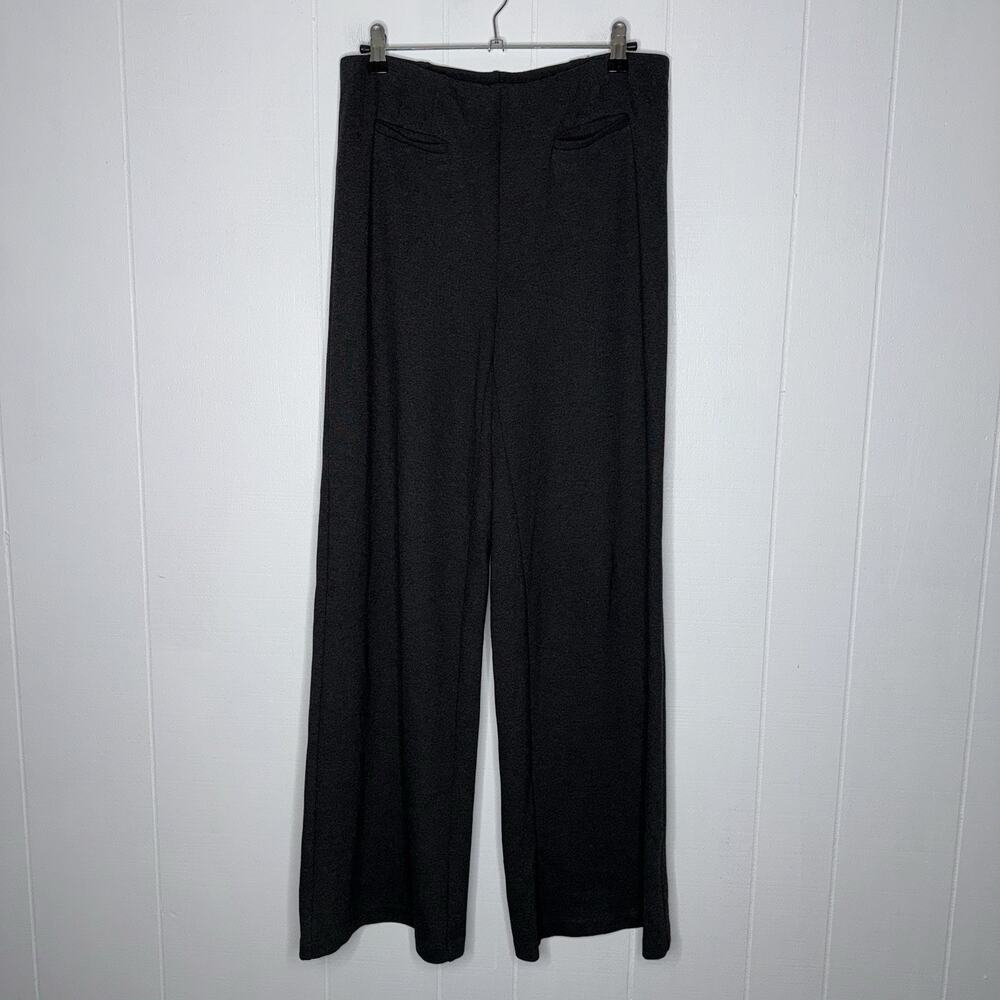 J. Jill Women’s Ponte Knit Wide Leg Pants Pull On Gray Size Small